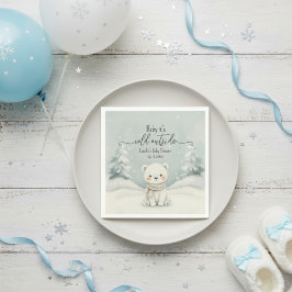 Baby, It's Cold Outside Eisbär-Babyparty Serviette