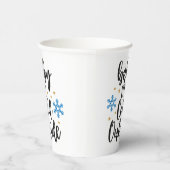 Baby It's Cold Outside Elegant Script Snowflake Pappbecher (Rechts)