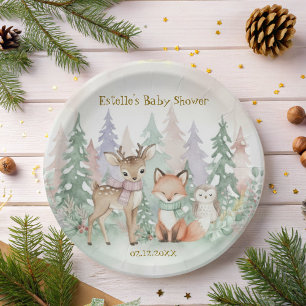 Baby It's Cold Outside Eleganter Winterwald  Pappteller
