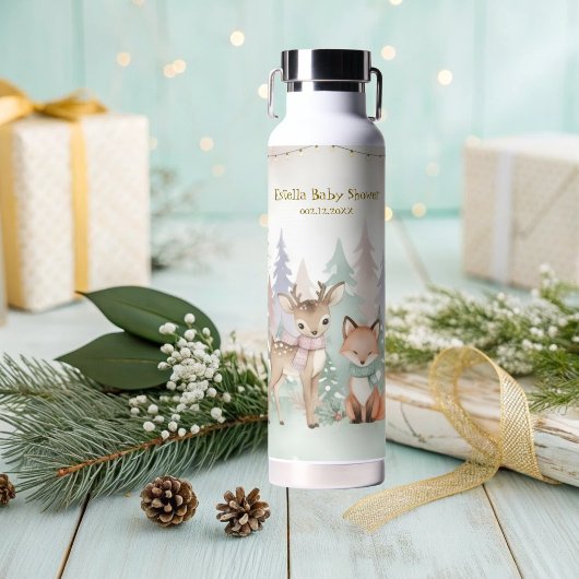 Baby It's Cold Outside Eleganter Winterwald Trinkflasche