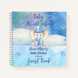 Baby It's Cold Outside Elephant Shower Guest Book Notizblock