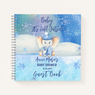 Baby It's Cold Outside Elephant Shower Guest Book Notizblock