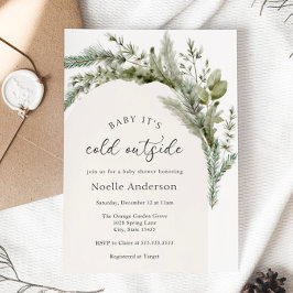 Baby It's Cold Outside Evergreen Arch Baby Shower Einladung