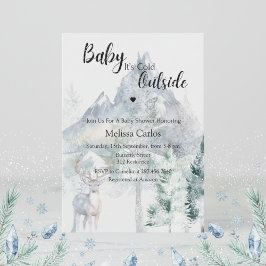Baby Its Cold Outside Evergreen Winter Baby Shower Einladung