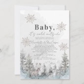 Baby It's Cold Outside Forest Baby Shower by Mail Einladung (Vorderseite)