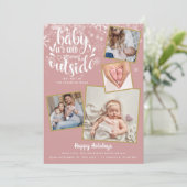 Baby It's Cold Outside Foto Girl Holiday Birth Ankündigung (Stehend Vorderseite)