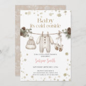 Baby it's cold outside gender neutral Baby Shower Einladung (Vorne/Hinten)