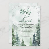 Baby its cold outside Gender neutral baby shower Einladung (Vorne/Hinten)