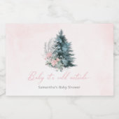 Baby its cold outside Girl Pink Baby shower Schaumweinetikett (Einzelnes Label)