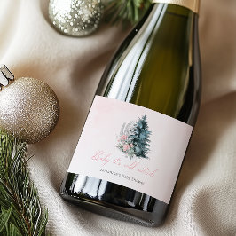 Baby its cold outside Girl Pink Baby shower Schaumweinetikett