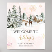 Baby It's Cold Outside Girl Winter Willkommen Poster (Vorne)