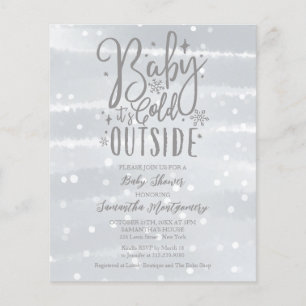 Baby It's Cold Outside Graue Babyparty-Einladung
