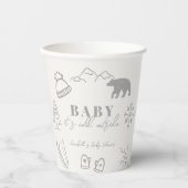 Baby It's Cold Outside Hand-drawn Gray Baby Shower Pappbecher (Vorderseite)