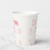 Baby It's Cold Outside Hand-drawn Pink Baby Shower Pappbecher (Rechts)