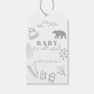 Baby It's Cold Outside Handgezeichnete graue Babyp Geschenkanhänger
