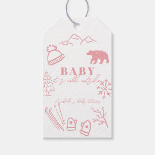 Baby It's Cold Outside Handgezeichnete rosa Babypa Geschenkanhänger