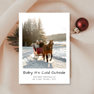 Baby It's Cold Outside Horse Ride Neugezogenes Fot Feiertagskarte