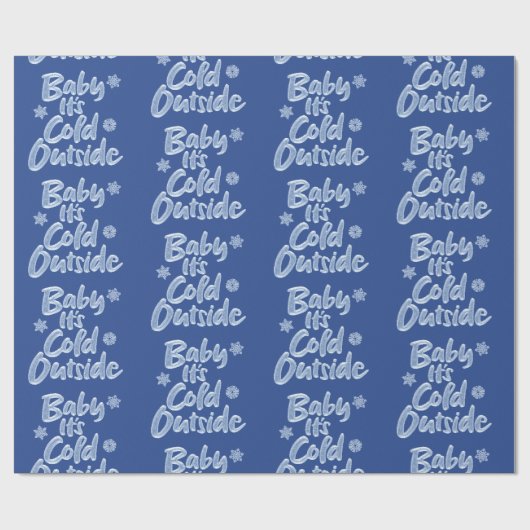 Baby It's Cold Outside Icy Blue Frozen Weihnachten Geschenkpapier (Flach)