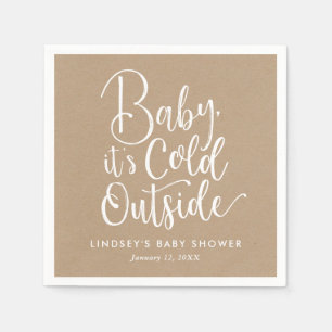Baby It's Cold Outside Imitats Kraft Baby Shower Serviette