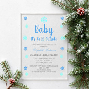 Baby It's Cold Outside Junge Winter-Baby-Party Acryleinladungen