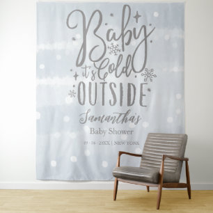Baby It's Cold Outside Jungen-Baby-Shower-Rückwand Wandteppich