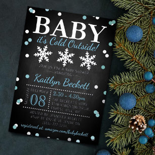 Baby It's Cold Outside Jungen Winter-Baby-Party Folieneinladung
