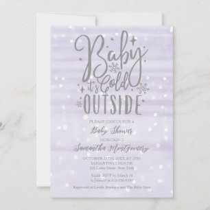 Baby It's Cold Outside Lavender-Baby-Party Einladung