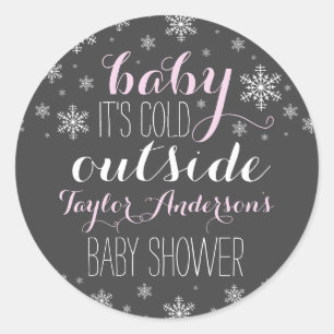 Baby it's Cold Outside - Mädchen-Baby-Party-Aufkle Runder Aufkleber