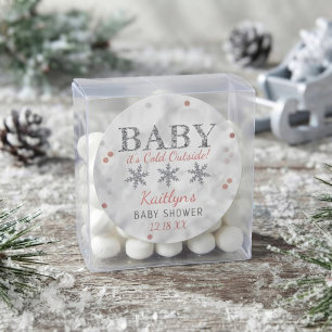 Baby It's Cold Outside Mädchen Winter-Baby-Party Runder Aufkleber