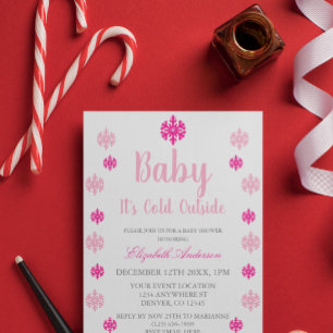 Baby It's Cold Outside Mädchen Winter Baby Shower Einladung