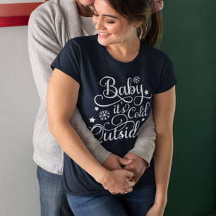 Baby It's Cold Outside Navy Blau Damen Feiertags-S Tri-Blend Shirt