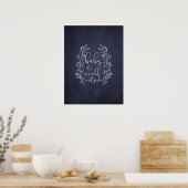 Baby It's Cold Outside Navy Blue Chalkboard Poster (Küche)