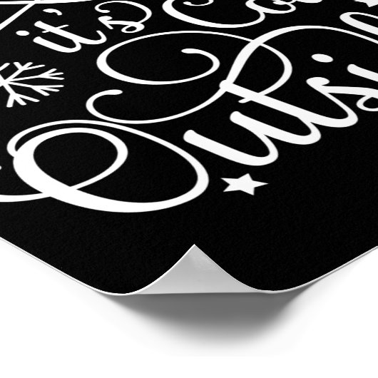 Baby Its Cold Outside Navy Blue Womens Holiday Poster (Ecke)