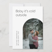 Baby It's Cold Outside New First Christmas Feiertagskarte (Vorderseite)