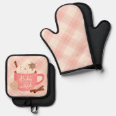 Baby it's Cold Outside Oven Mitt and Pot Holder Ofenhandschuh & Topflappen-Set (Vorderseite/Rückseite)