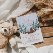 Baby It's Cold Outside Pine Trees Bear Baby Shower Einladung