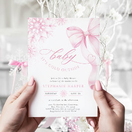 Baby It's Cold Outside Pink Baby Dusche Einladung