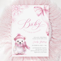 Baby It's Cold Outside Pink Bear Babyparty