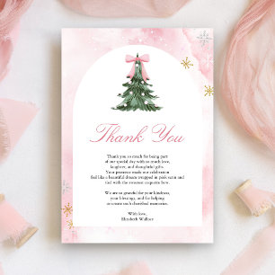 Baby It's Cold Outside Pink Bow Babyparty Dankeskarte