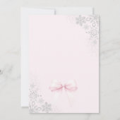 Baby It's Cold Outside Pink Bow Winter Baby Dusche Einladung (Rückseite)