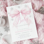 Baby It's Cold Outside Pink Bow Winter Baby Dusche Einladung