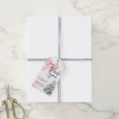 Baby Its Cold Outside Pink Bow Winter Baby Shower Geschenkanhänger (Mit Garn)