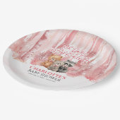 Baby it's cold outside Pink Forest Baby Shower Pappteller (Schrägansicht)