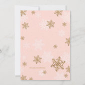 Baby It's Cold Outside, Pink & Gold Baby Dusche Einladung (Rückseite)