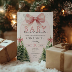 Baby It's Cold Outside Pink Weihnachten Winter Mäd Einladung