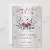 Baby It's Cold Outside Polar Bear Baby Shower Invi Einladung (Vorderseite)