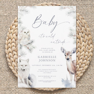 Baby It's Cold Outside QR Code Baby Shower-Überset Einladung