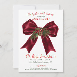 Baby It's Cold Outside Red Velvet Schleife Baby Sh Einladung