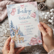 Baby It's Cold Outside Reh-Wald-Baby-Party-Einladu