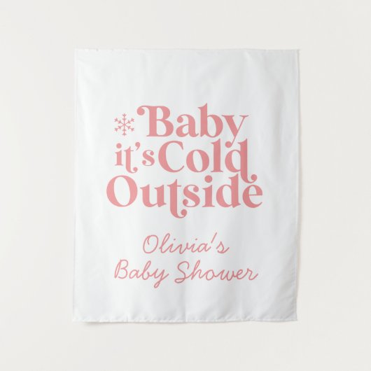 Baby It's Cold Outside Retro Baby Dusche Willkomme Wandteppich (Vorderseite)